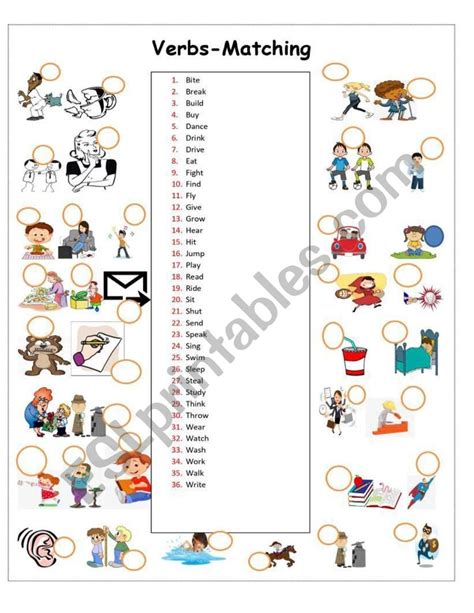 Verbs Matching Set 2 Of 3 Esl Worksheet By Danielr