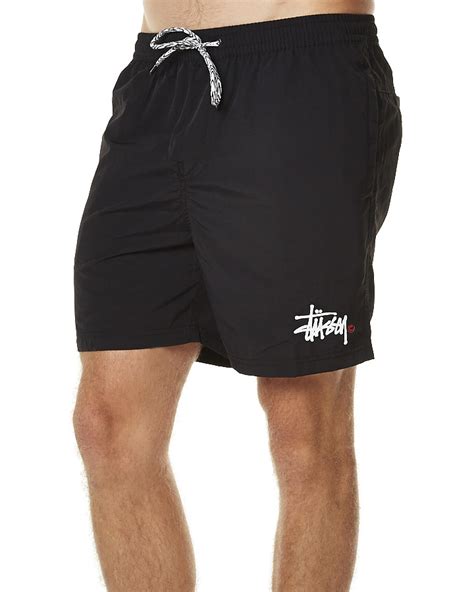 Stussy Basic Nylon Surf Mens Beach Short Black Surfstitch