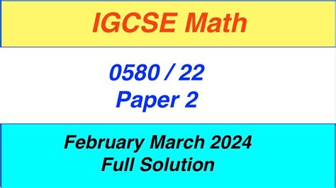 Igcse Math Paper February March F M