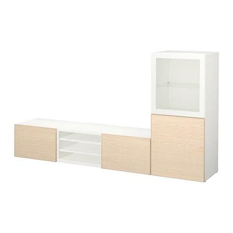 Besta Cabinet Pour Tv Combiner Portes En Verre Blanc Inviken