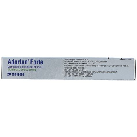 Adorlan Forte Tabletas 5050mg Caja X 20