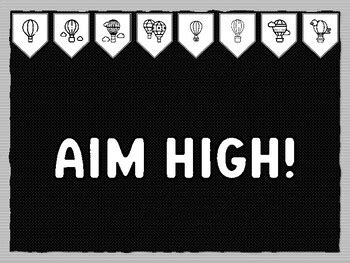 AIM HIGH Hot Air Balloon Bulletin Board Kit Ready To Print By Anisha