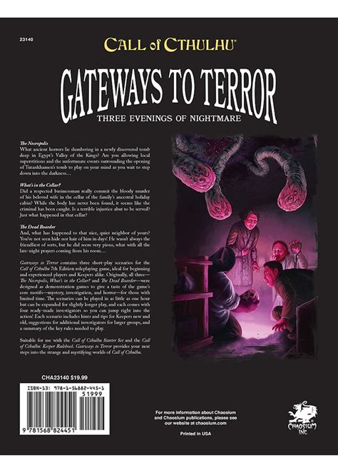 Call Of Cthulhu 7e Gateways To Terror Gamescape North