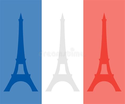 Torre Eiffel Nas Cores Da Bandeira Francesa Ilustração Do Vetor