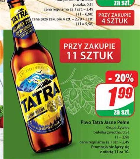 Promocja Piwo tatra jasne pełne w Dino