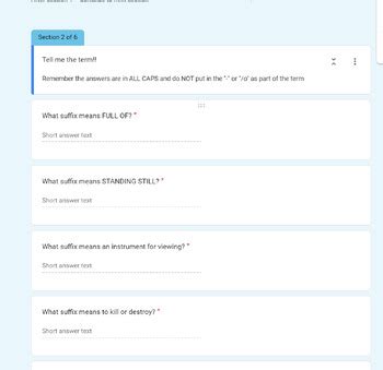 Medical Terminology Unit 3 Suffixes Google Form Breakout TPT