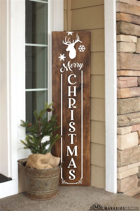 Merry Christmas Porch Sign Vertical Christmas Sign Front - Etsy Canada