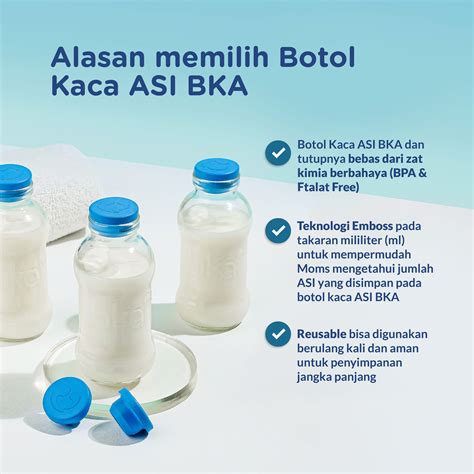 Jual BKA Botol Kaca ASI 100ml Isi 8 Pcs Botol Tempat ASI Sertifikasi