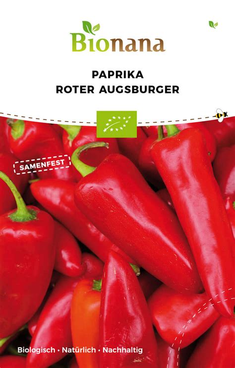 Paprika Roter Augsburger BIO Paprikasamen Von Bionana Samenhaus