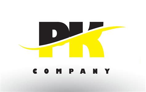 Logotipo Da Letra Pk Pk Preto E Amarelo Swoosh Vetor No