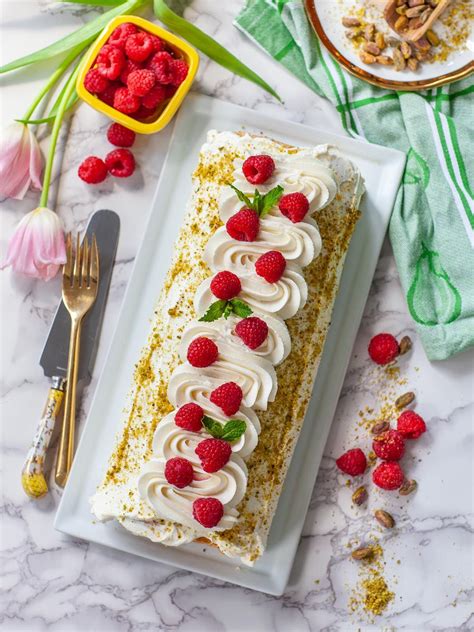 Pistachio Raspberry Swiss Roll Cake Recipe Video Artofit