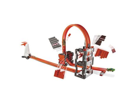 Circuit De Voitures Hot Wheels Track Builder Piste Explosion Briques Conforama