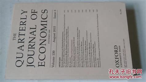 The Quarterly Journal Of Economics 经济学学术季刊201508robert J Barro孔夫子旧书网