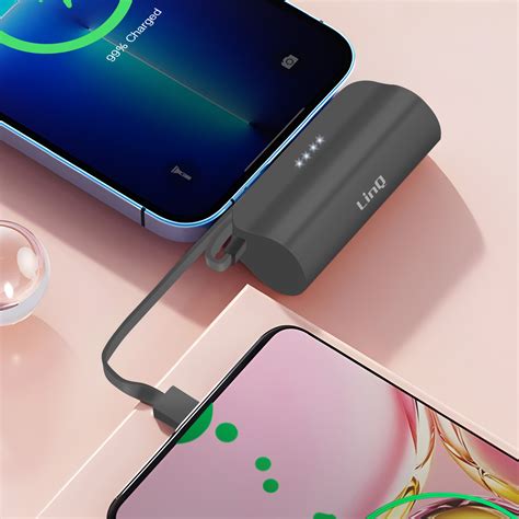 Cargador portátil negro doble toma USB C Lightning LinQ para TCL 40