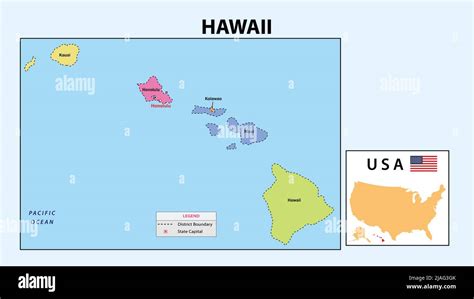 Mapa de Hawaii Mapa del estado y del distrito de Hawaii Mapa político