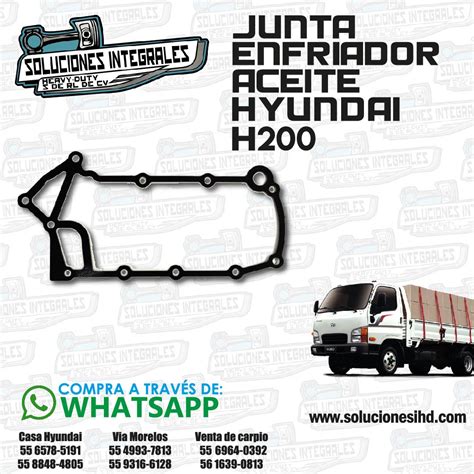 JUNTA ENFRIADOR ACEITE HYUNDAI H200 Soluciones IHD