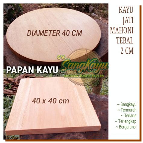 Jual Papan Kayu 40x40 Bulat 40 Cm Talenan Nampan Kayu Jati Mahoni