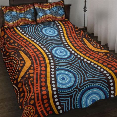 AIO Pride Aboriginal Quilt Bed Set Boomerang Circle Dot Painting Art