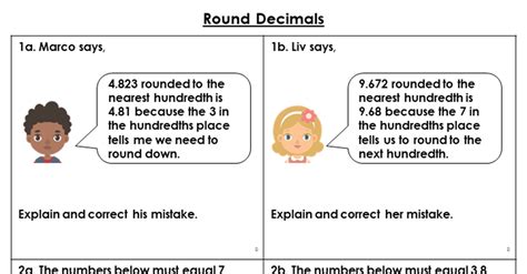 Round Decimals Reasoning And Problem Solving Classroom Secrets