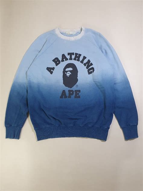 Og Bape Gradient College Logo Crew Neck On Carousell