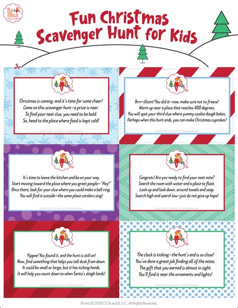 Christmas Scavenger Hunt Clues Free Printable - Printable Templates