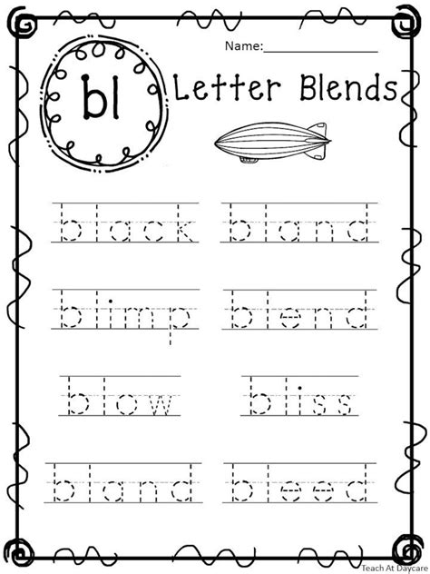 20 Printable Blends Trace The Word Worksheets Kindergarten 2nd Grade