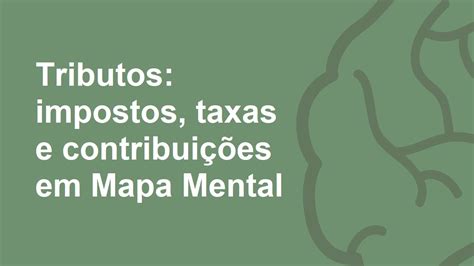 Impostos Taxas E Contribui Es Tributos Resumido Em Mapa Mental