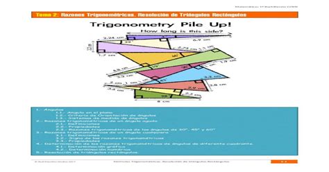 Tema 2 Razones Trigonométricas Resolución De Triángulos Si