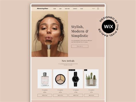 Wix Template Website Nude Shopping Theme Design Ecommerce Etsy