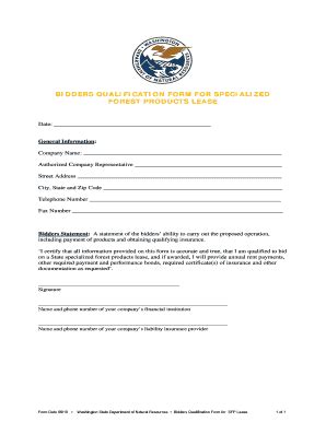 Fillable Online BIDDERS QUALIFICATION FORM FOR SPECIALIZED Fax Email