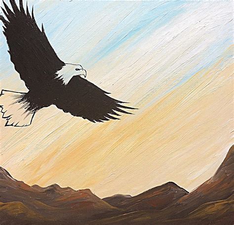 Eagle In Flight Painting By Noah Babcock