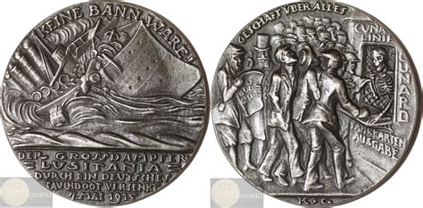 Germany Historical Medal The Sinking Of The Rms Lusitania By Karl Goetz