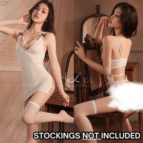 L L Lingerie Women Sexy Dress Erotic Backless Tight Chemise In Black Or White For Sex