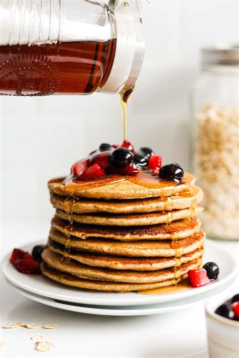 15 Minute Fluffy Oat Flour Pancakes Hannah Magee RD