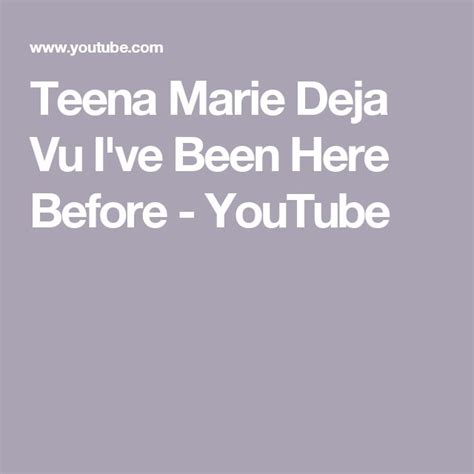 Teena Marie Deja Vu I Ve Been Here Before YouTube Teena Marie