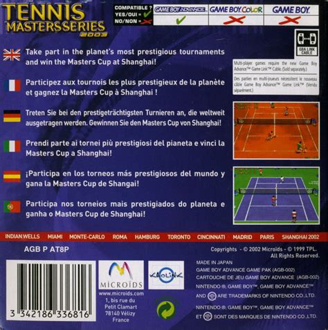 Tennis Masters Series 2003 Images Launchbox Games Database