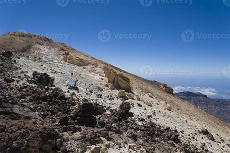 Vista Desde El Volc N Teide Las Canadas Caldera Con Lava Solidificada