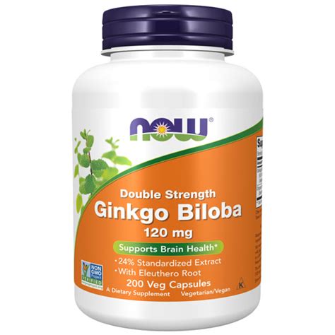 Now Foods Double Strength Ginkgo Biloba 120 Mg 200 Veggie Capsules