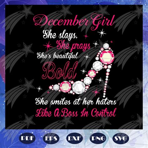 December Girl Svg Born In December Living My Best Life Etsy