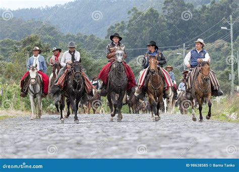 Grupo De Vaqueiros A Cavalo Imagem Editorial Imagem De Parada Povos