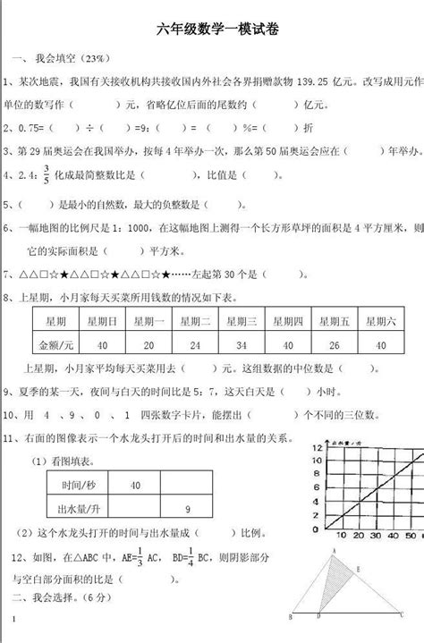 北师大版小升初数学模拟试卷及答案word文档在线阅读与下载无忧文档