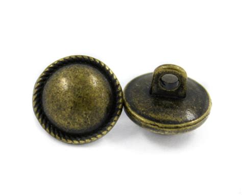 Metal Buttons Antique Brass Domed Metal Shank Buttons 10mm Etsy