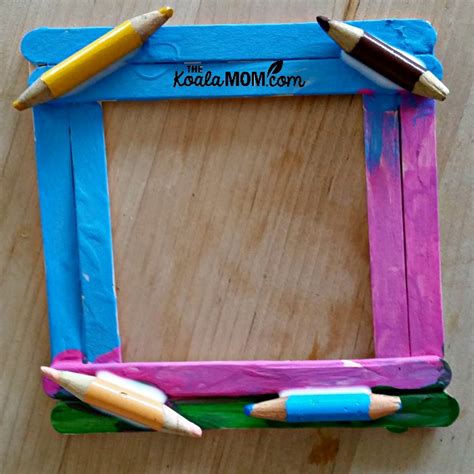 Make A Popsicle Stick Picture Frame The Koala Mom