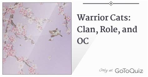 Warrior Cats: Clan, Role, and OC