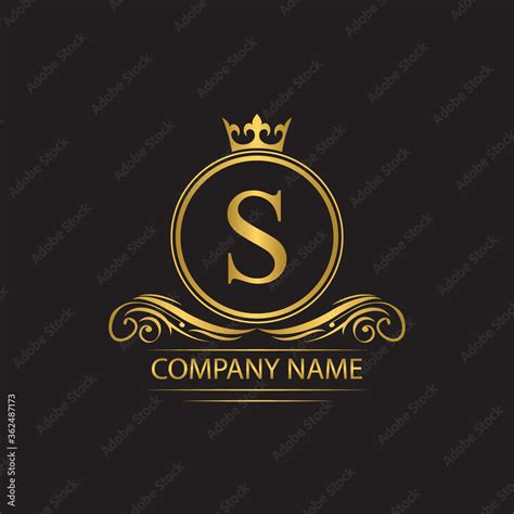 Golden Letter S Template Logo Luxury Letter With Crown Monogram