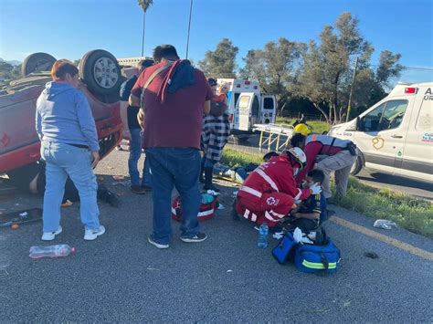 Cinco Lesionados En Volcadura De Vehiculo En Hualahuises Punto X Punto