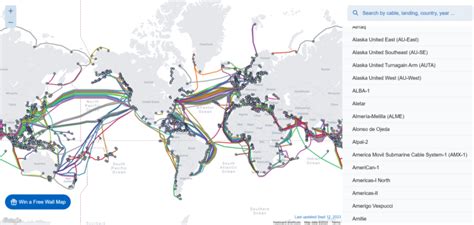 Submarine Cable Map of the World | TopForeignStocks.com