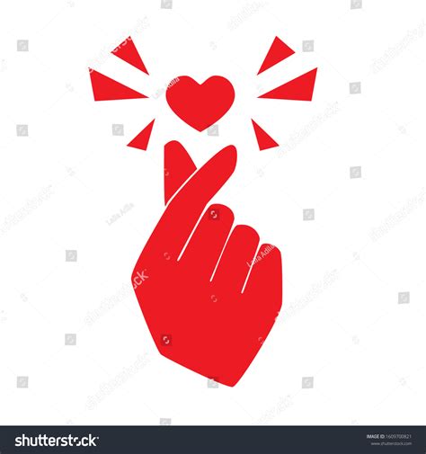 Korean Love Sign Commonly Used By Stock Vector (Royalty Free ...