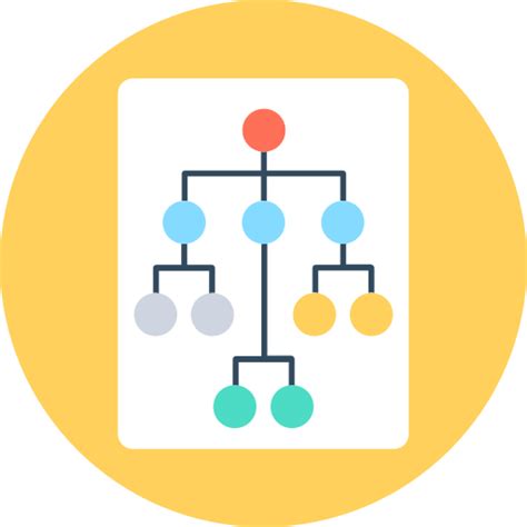 Icono De Estructura Jerarquica Flat Color Circular