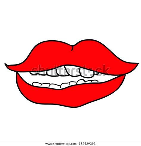 Vector Sexy Lips Mouth Lipstick Kiss Stock Vector Royalty Free